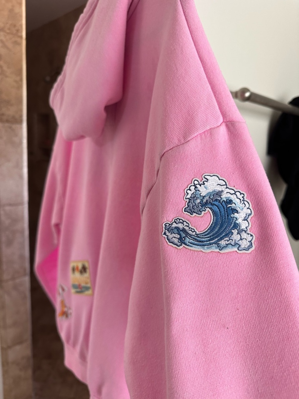 Aviator Nation Pink Graphic Logo Hoodie Sweatshirt-FLAWED w Iron-on Patches - Picture 8 of 14